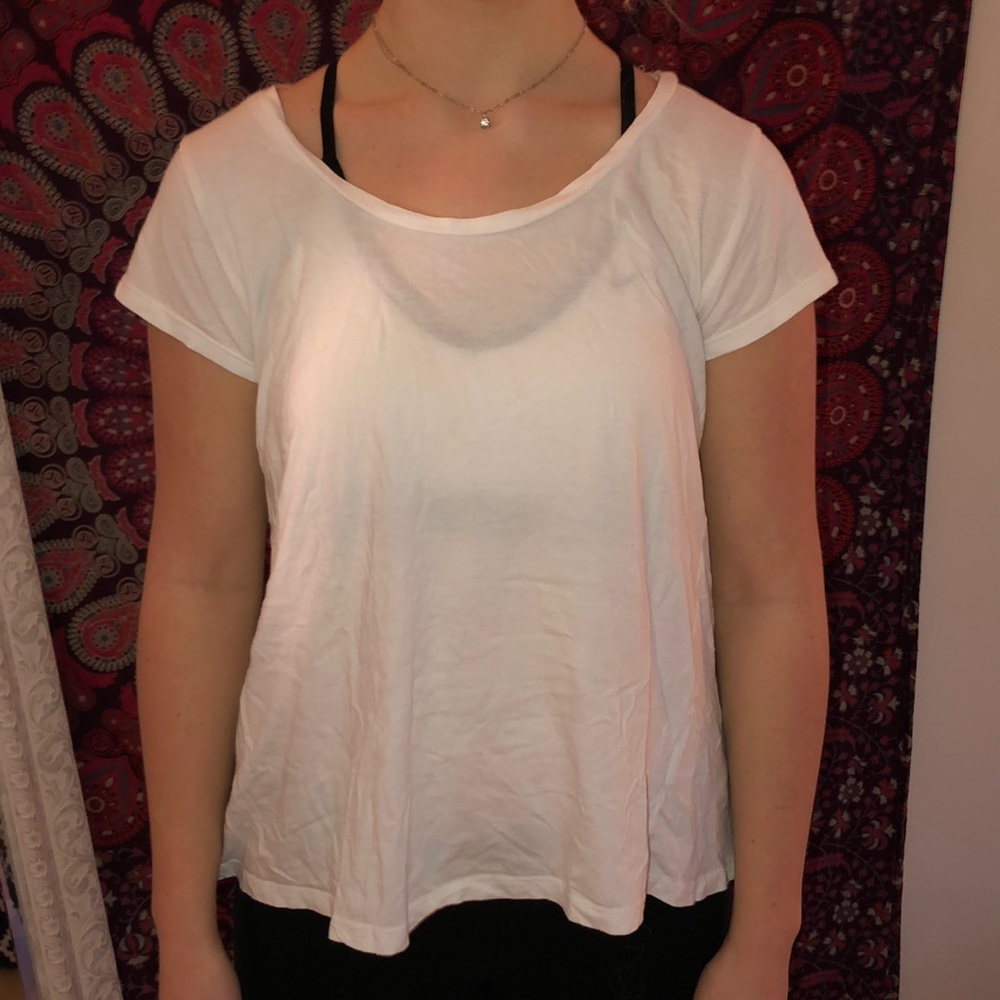 White Open Back T-Shirt